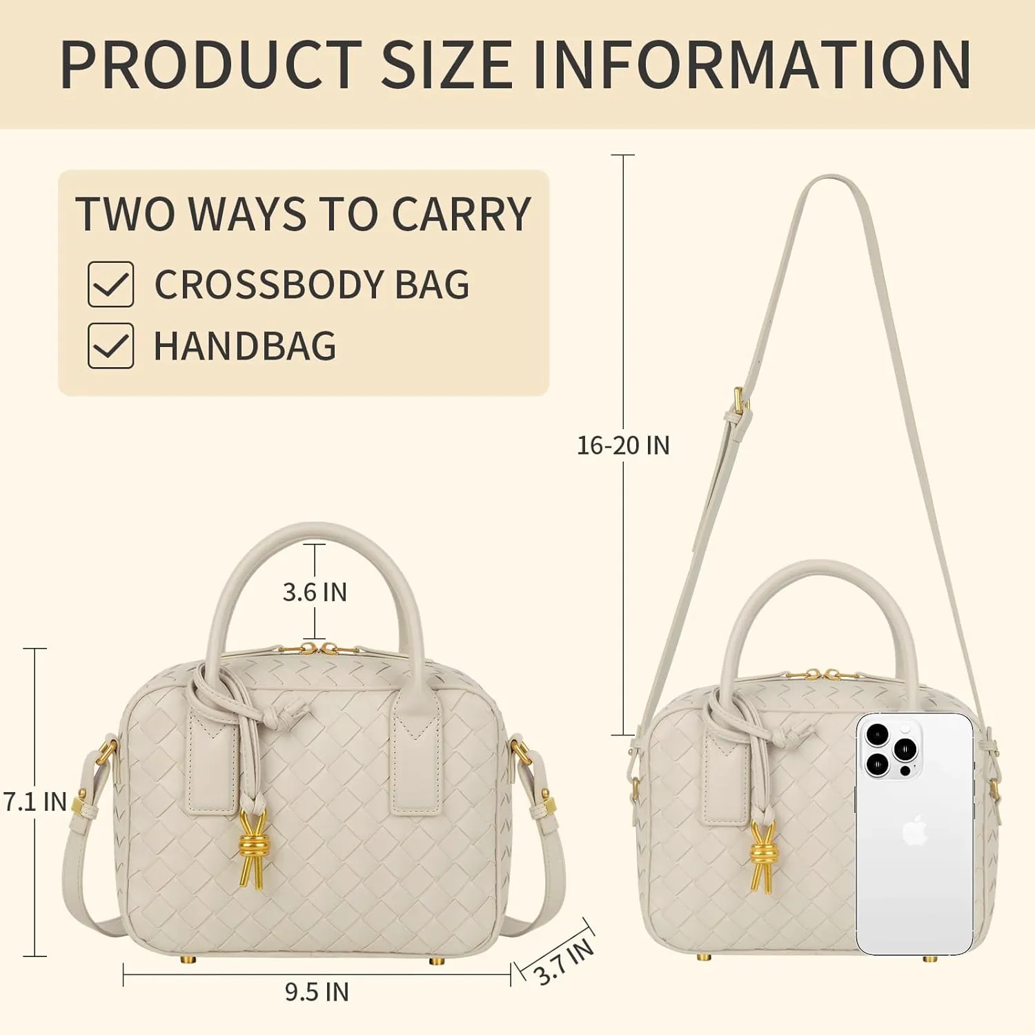 Women's Handmade Woven Top-handle Bag Fashion Leather Shoulder Handbag Crossbody Purse Woven Purse for Women