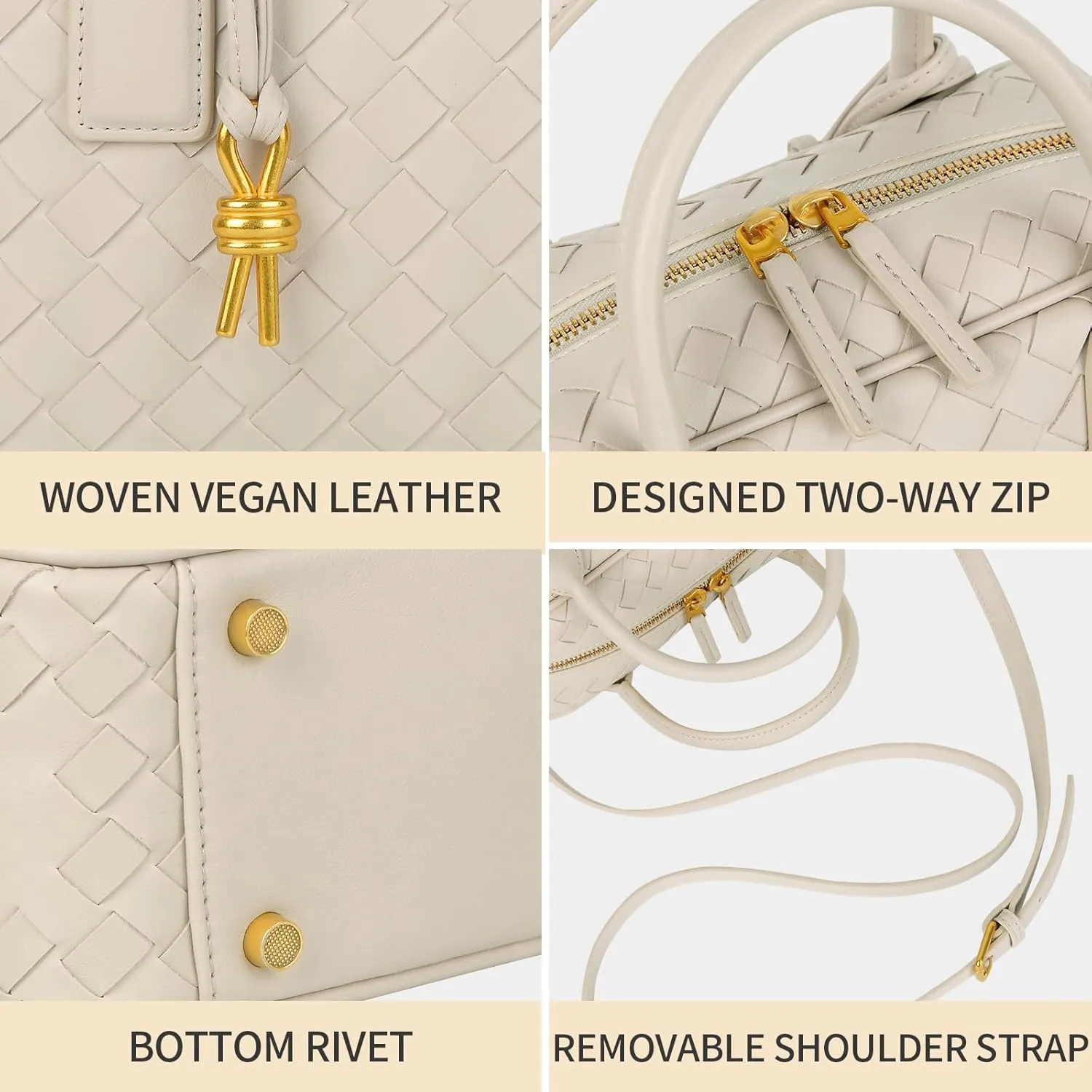 Women's Handmade Woven Top-handle Bag Fashion Leather Shoulder Handbag Crossbody Purse Woven Purse for Women