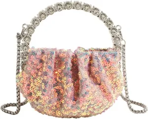 Womens Rhinestone Evening Clutch Bag Y2k Shinny Sequin Cloud Purse Mini Totes Handbag Satchel Dinner Party Wedding