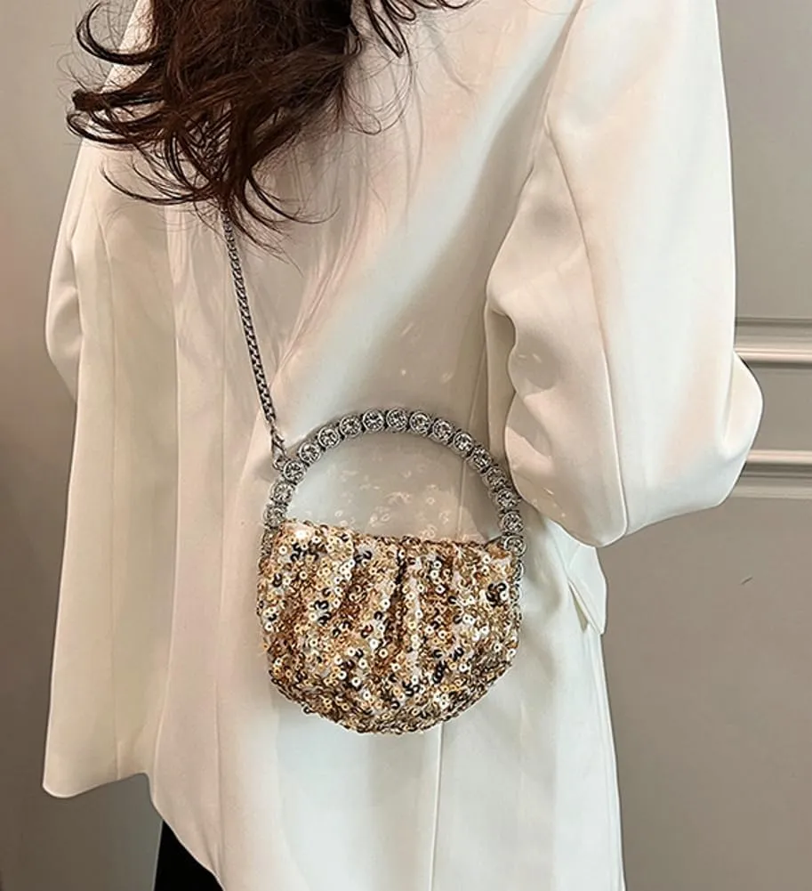 Womens Rhinestone Evening Clutch Bag Y2k Shinny Sequin Cloud Purse Mini Totes Handbag Satchel Dinner Party Wedding