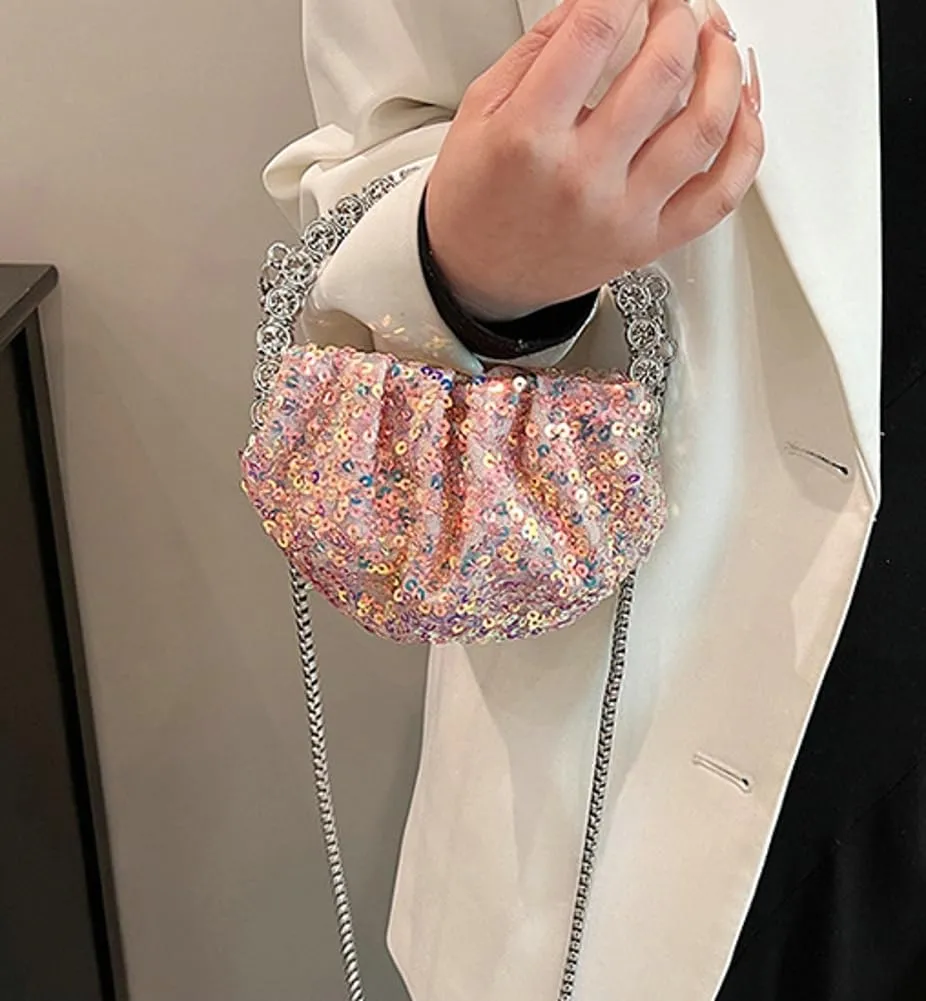 Womens Rhinestone Evening Clutch Bag Y2k Shinny Sequin Cloud Purse Mini Totes Handbag Satchel Dinner Party Wedding