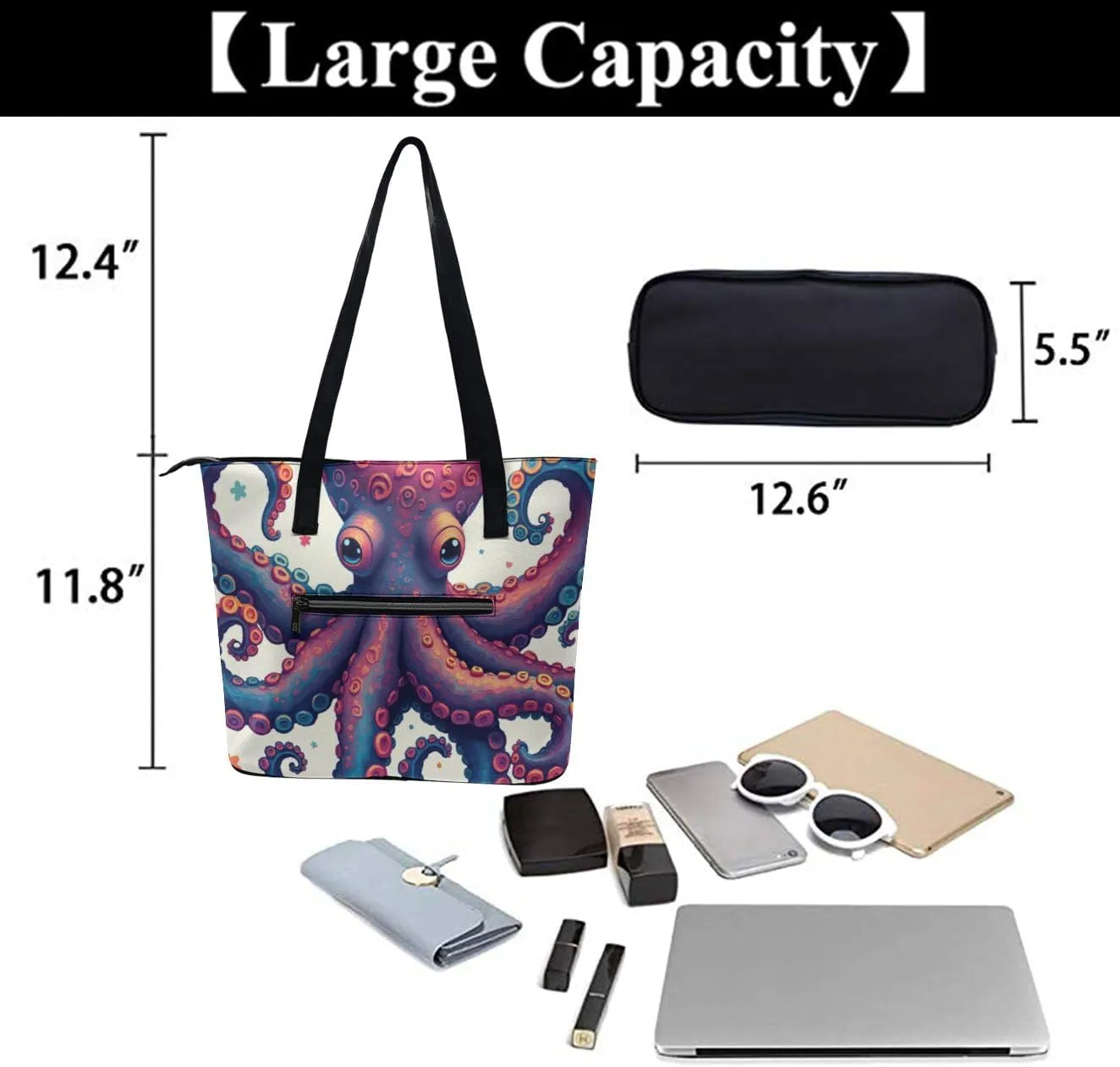 Womens Shoulder Bag, Large Shoulder Bags Casual Handbags, Large Capacity PU Leather Shopping Work Bag