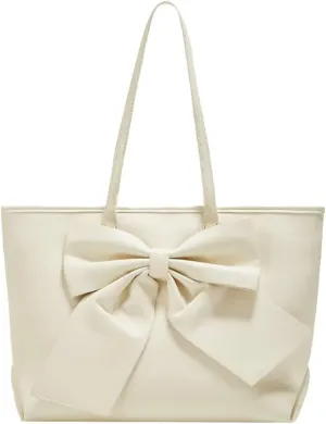 Women's Vegan Leather Shoulder Bag Large Tote Purse Cute Bow Handbags Trendy Working Top Handle Satchel