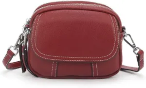 Womens wallet Genuine Leather Mini Shoulder Bags For Fashion Pure Color Ladies Cowhide Handbag Female Zipper Messenger Bag