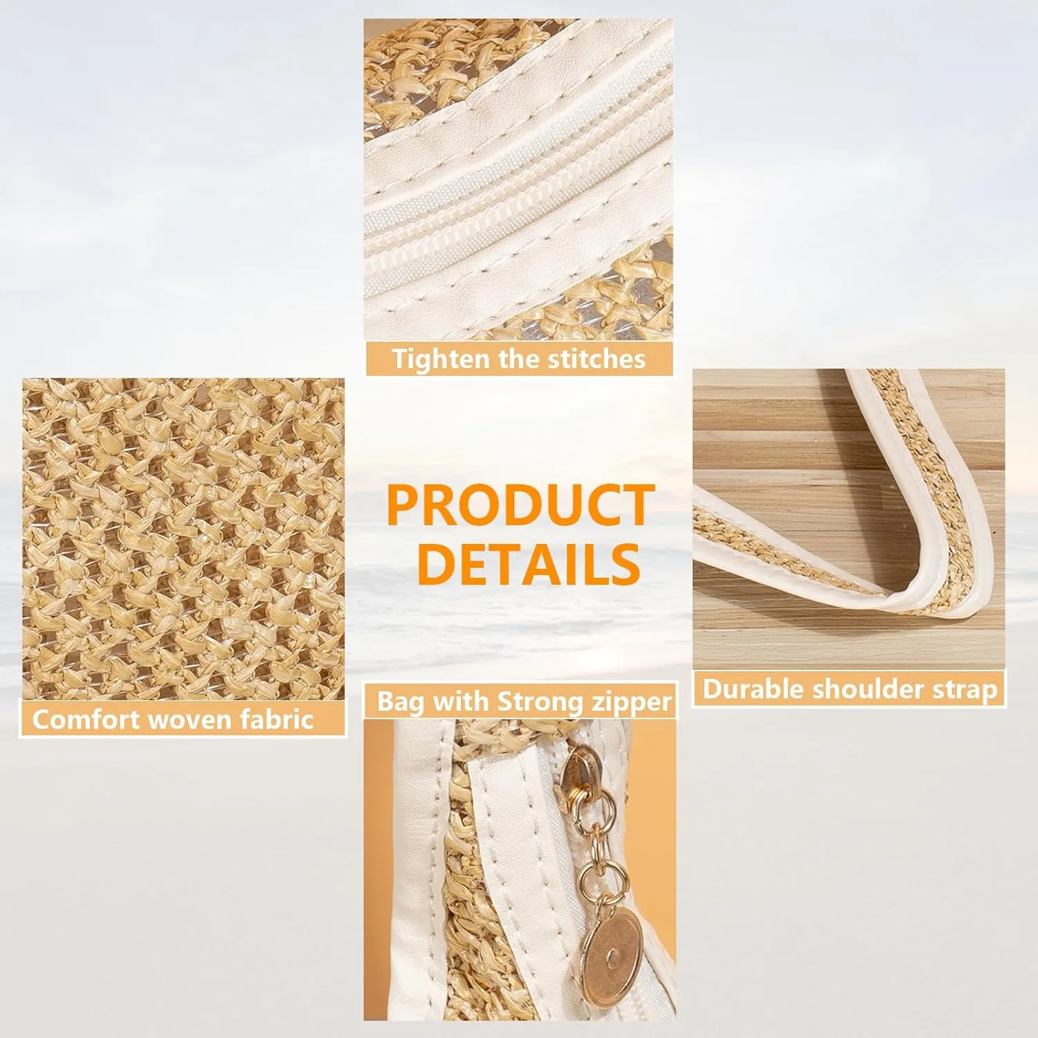 Woven Casual Tote Bags Shoulder Bag Small Beach Straw Bag for Women Hobo Handbags for daily use and Outdoor Vacation