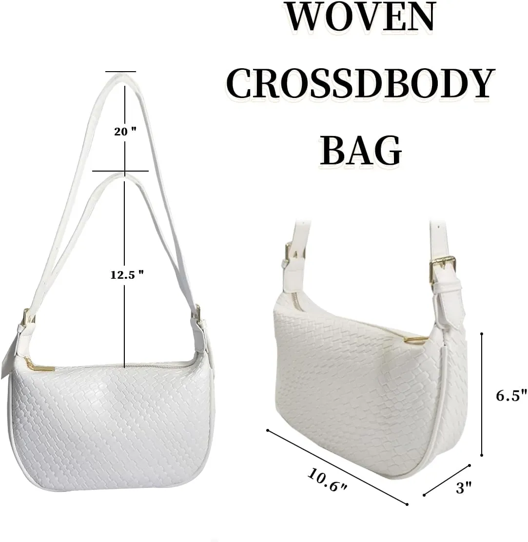 Woven Crossbody Bags for Women Hobo Purses for Womenblack shoulder bag with Adjustable Strap