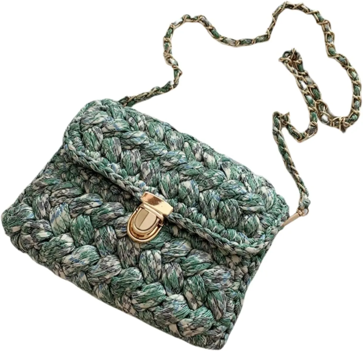 Woven Purse Evening Bag Y2K Handmade Crochet Bags for Women Woven Handbag Colorful Purse Evening Clutch